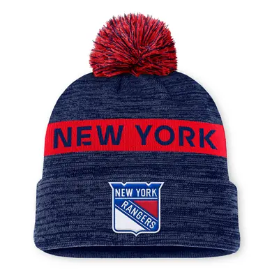 New York Rangers zimní čepice Authentic Pro Rink Beanie Cuff With POM