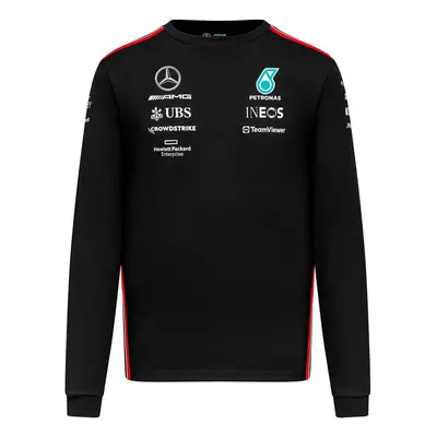 Mercedes AMG Petronas pánské tričko s dlouhým rukávem official black F1 Team 2023