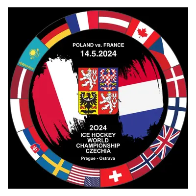 Hokejové reprezentace puk Ice Hockey World Championship Czechia MS 2024 Dueling 14.5.2024 Poland