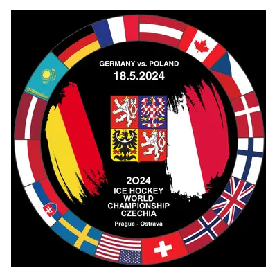 Hokejové reprezentace puk Ice Hockey World Championship Czechia MS 2024 Dueling 18.5.2024 German