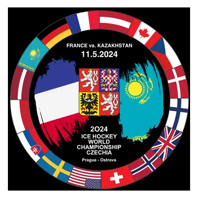 Hokejové reprezentace puk Ice Hockey World Championship Czechia MS 2024 Dueling 11.5.2024 France