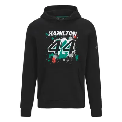 Mercedes AMG Petronas pánská mikina s kapucí Lewis 44 sweatshirt black F1 Team 2022