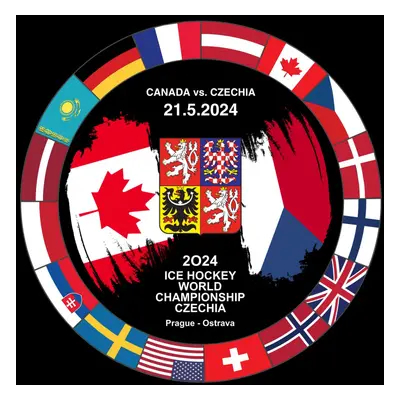 Hokejové reprezentace puk Ice Hockey World Championship Czechia MS 2024 Dueling 21.5.2024 Canada