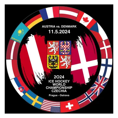 Hokejové reprezentace puk Ice Hockey World Championship Czechia MS 2024 Dueling 11.5.2024 Austri