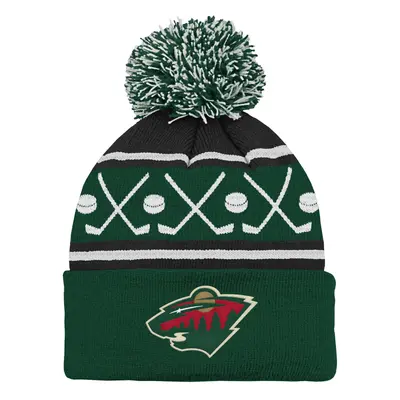 Minnesota Wild dětská zimní čepice Face-Off Cuff Pom