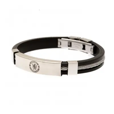 FC Chelsea silikonový náramek Silver Inlay Silicone Bracelet