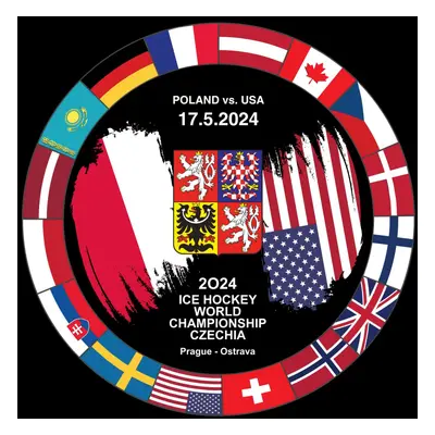 Hokejové reprezentace puk Ice Hockey World Championship Czechia MS 2024 Dueling 17.5.2024 Poland