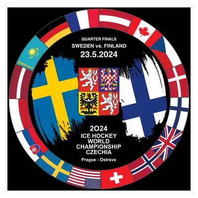 Hokejové reprezentace puk Ice Hockey World Championship Czechia MS 2024 Dueling 23.5.2024 Sweden