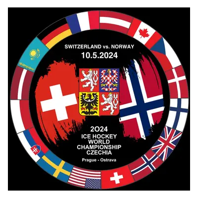 Hokejové reprezentace puk Ice Hockey World Championship Czechia MS 2024 Dueling 10.5.2024 Switze