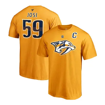 Nashville Predators pánské tričko yellow #59 Roman Josi Stack Logo Name & Number