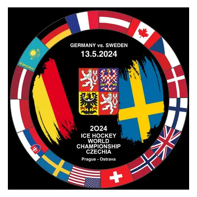 Hokejové reprezentace puk Ice Hockey World Championship Czechia MS 2024 Dueling 13.5.2024 German