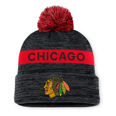 Chicago Blackhawks zimní čepice Authentic Pro Rink Beanie Cuff With POM