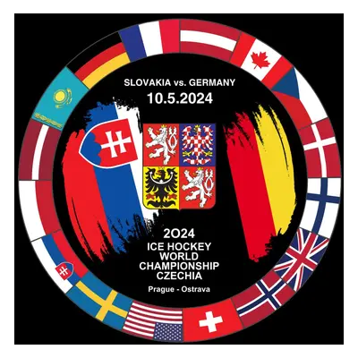 Hokejové reprezentace puk Ice Hockey World Championship Czechia MS 2024 Dueling 10.5.2024 Slovak