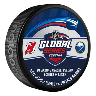 NHL produkty puk NHL Global Series 2024 Czechia Buffalo Sabres vs New Jersey Devils Dueling Logo