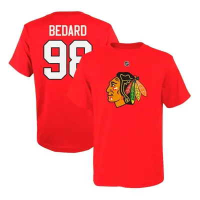 Chicago Blackhawks dětské tričko Connor Bedard Chicago Blackhawks Flat Name & Number Ctn Tee