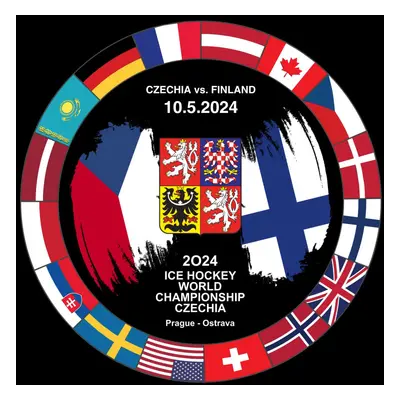 Hokejové reprezentace puk Ice Hockey World Championship Czechia MS 2024 Dueling 10.5.2024 Czechi