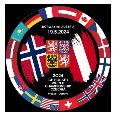 Hokejové reprezentace puk Ice Hockey World Championship Czechia MS 2024 Dueling 19.5.2024 Norway