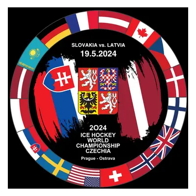 Hokejové reprezentace puk Ice Hockey World Championship Czechia MS 2024 Dueling 19.5.2024 Slovak