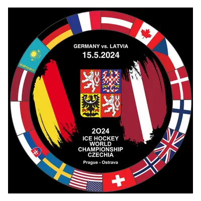 Hokejové reprezentace puk Ice Hockey World Championship Czechia MS 2024 Dueling 15.5.2024 German