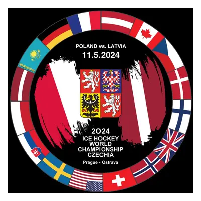 Hokejové reprezentace puk Ice Hockey World Championship Czechia MS 2024 Dueling 11.5.2024 Poland