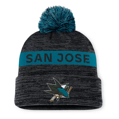 San Jose Sharks zimní čepice Authentic Pro Rink Beanie Cuff With POM