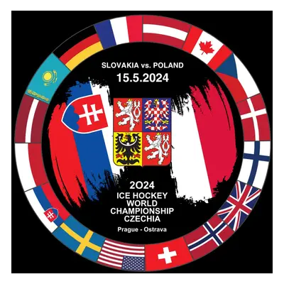 Hokejové reprezentace puk Ice Hockey World Championship Czechia MS 2024 Dueling 15.5.2024 Slovak