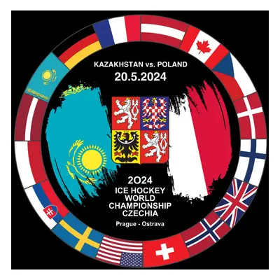 Hokejové reprezentace puk Ice Hockey World Championship Czechia MS 2024 Dueling 20.5.2024 Kazakh