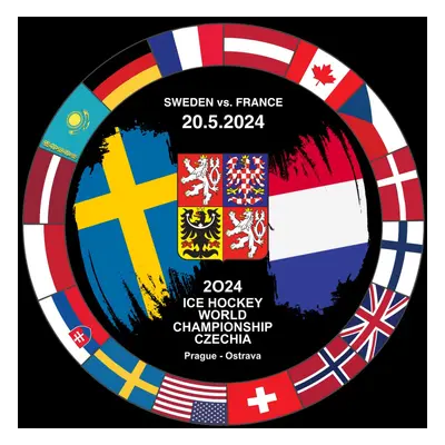 Hokejové reprezentace puk Ice Hockey World Championship Czechia MS 2024 Dueling 20.5.2024 Sweden