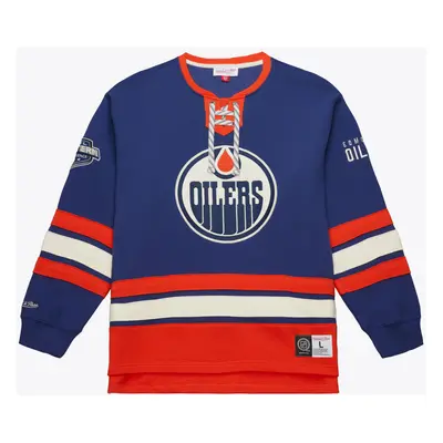 Edmonton Oilers pánská mikina Heritage Lace-Up Crew Vintage Logo