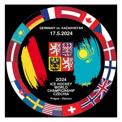 Hokejové reprezentace puk Ice Hockey World Championship Czechia MS 2024 Dueling 17.5.2024 German