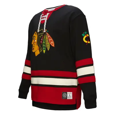 Chicago Blackhawks pánská mikina Heritage Lace-Up Crew Vintage Logo