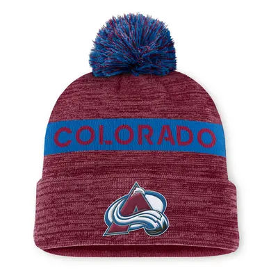 Colorado Avalanche zimní čepice Authentic Pro Rink Beanie Cuff With POM