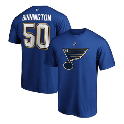 St. Louis Blues pánské tričko Jordan Binnington #50 Stack Logo Name & Number