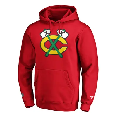 Chicago Blackhawks pánská mikina s kapucí mid essentials crest graphic hoodie red