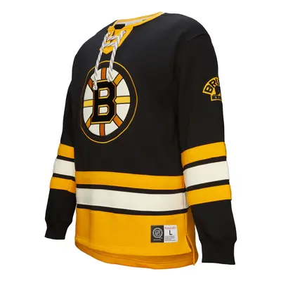 Boston Bruins pánská mikina Heritage Lace-Up Crew Vintage Logo