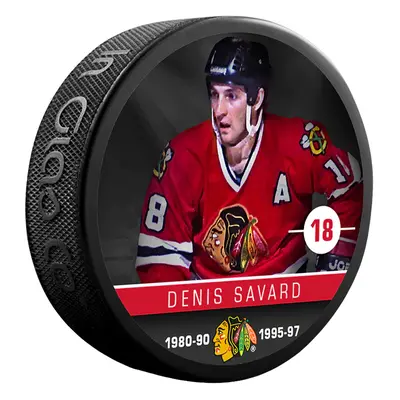 Chicago Blackhawks puk Denis Savard #18 Souvenir Collector Hockey Puck