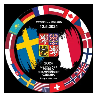 Hokejové reprezentace puk Ice Hockey World Championship Czechia MS 2024 Dueling 12.5.2024 Sweden