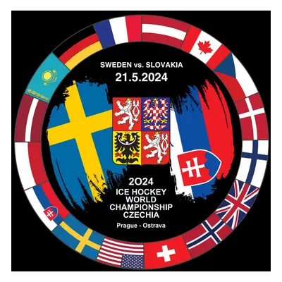 Hokejové reprezentace puk Ice Hockey World Championship Czechia MS 2024 Dueling 21.5.2024 Sweden