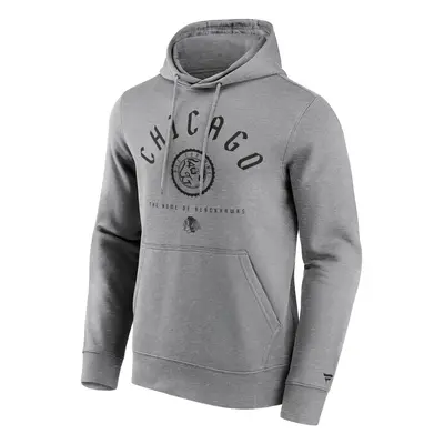 Chicago Blackhawks pánská mikina s kapucí College Stamp Hoodie grey