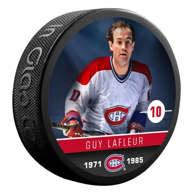 Montreal Canadiens puk souvenir collector hockey puck Guy Lafleur #10