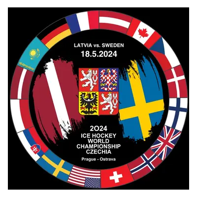 Hokejové reprezentace puk Ice Hockey World Championship Czechia MS 2024 Dueling 18.5.2024 Latvia