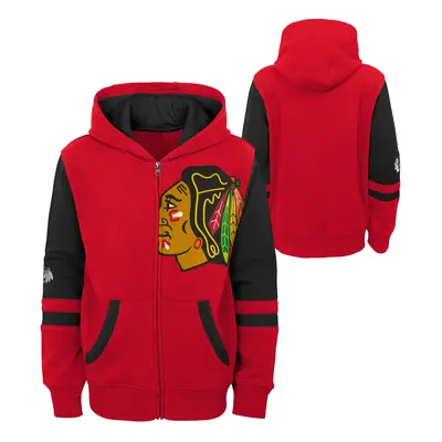 Chicago Blackhawks dětská mikina s kapucí faceoff colorblocked fleece full-zip