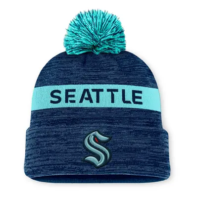 Seattle Kraken zimní čepice Authentic Pro Rink Beanie Cuff With POM