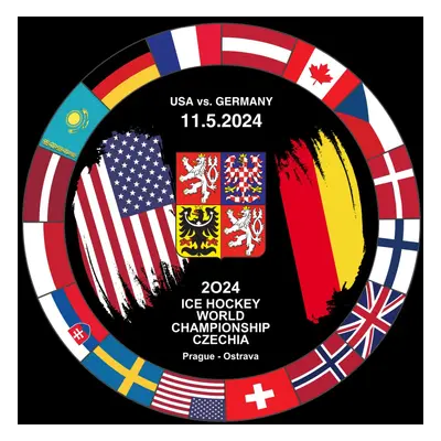 Hokejové reprezentace puk Ice Hockey World Championship Czechia MS 2024 Dueling 11.5.2024 USA vs