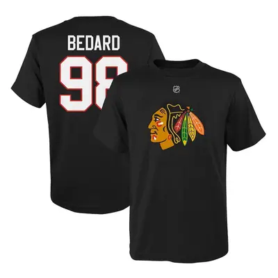 Chicago Blackhawks dětské tričko Connor Bedard #98 Player Name & Number Black