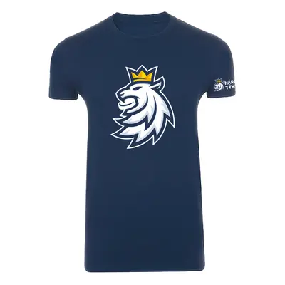 Hokejové reprezentace pánské tričko navy Czech Ice Hockey logo lion