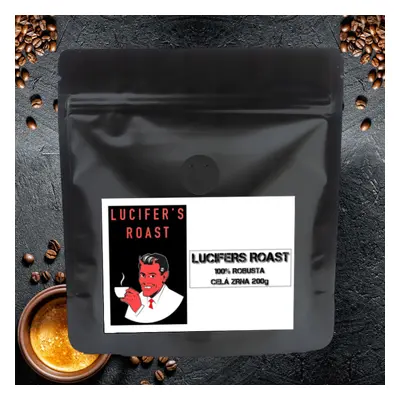 KIQO LUCIFER ROAST Zrnková káva LUCIFERS ROAST - degustační balíček 200g, 100% Robusta, vysoká d