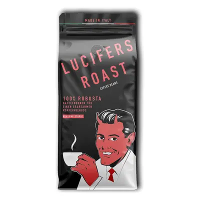 KIQO LUCIFER ROAST Zrnková káva LUCIFERS ROAST velmi silná káva s nízkou kyselostí 1000g, 100% R