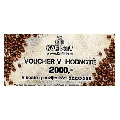 Kafista Dárkový voucher na kávu, nebo kávové příslušenství v hodnotě 2000 Kč Forma voucheru: Dig