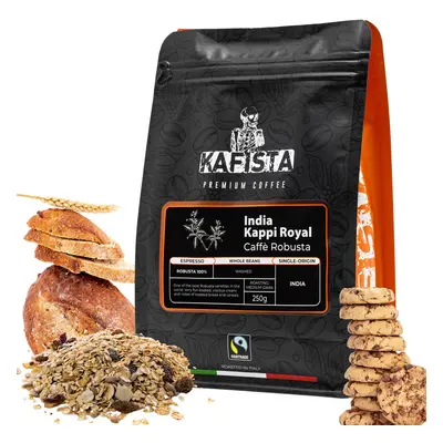 Kafista "India Kappi Royal" - 100% Robusta Single Origin Káva, Pražená v Itálii - zrnková káva i